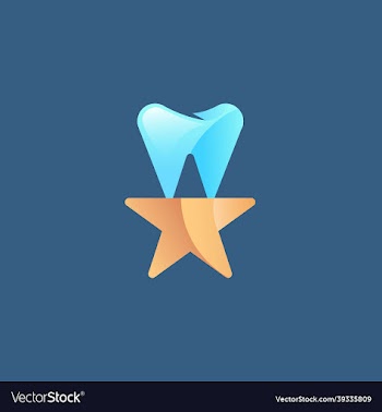 teeth with star logo icon design concept