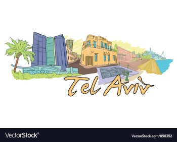 Tel aviv doodles vector image