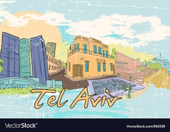 Tel aviv doodles vector image