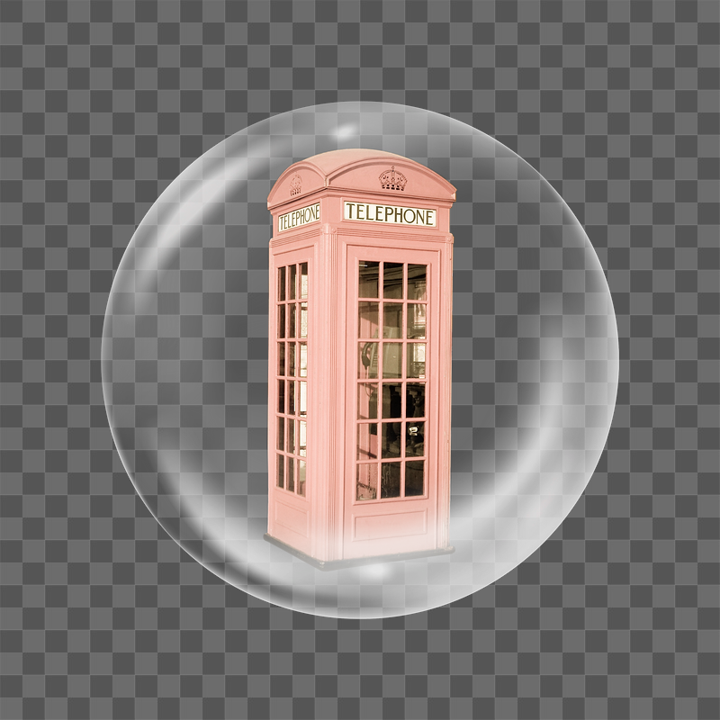 Telephone booth png sticker, bubble | Free PNG - rawpixel