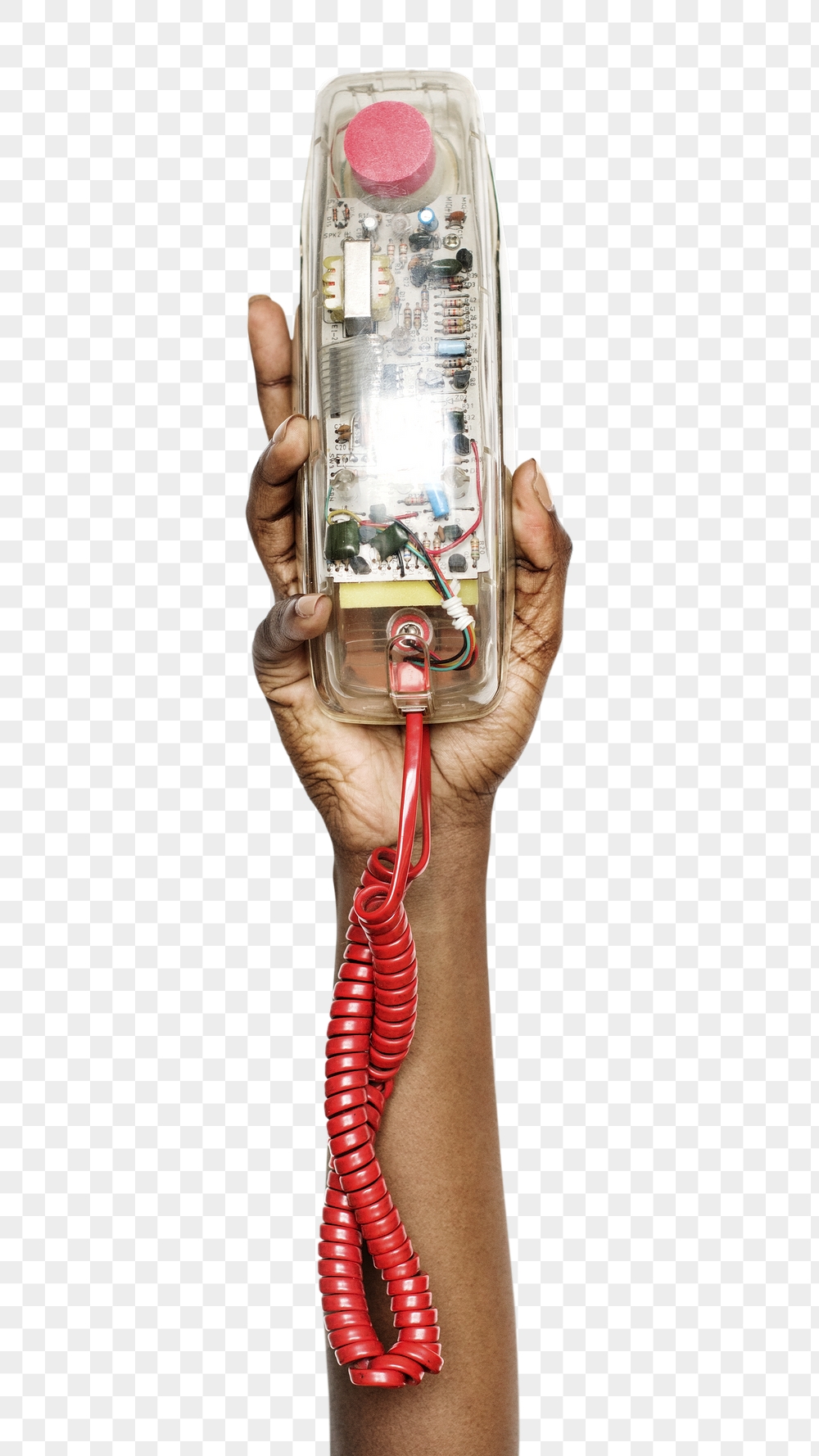 Telephone png in black hand | Free PNG - rawpixel
