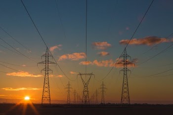 Telephone Wires At Sunset