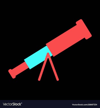 Telescope flat icon education and astronomy vector image