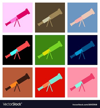 Telescope flat icon education and astronomy vector image