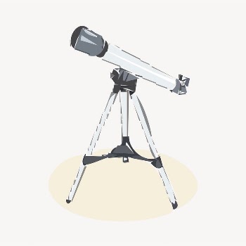 Telescope sticker, object illustration psd. | Free PSD - rawpixel