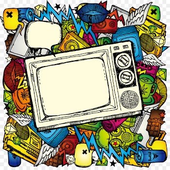Television show Drawing Illustration - Hand-painted color TV multimedia elements 