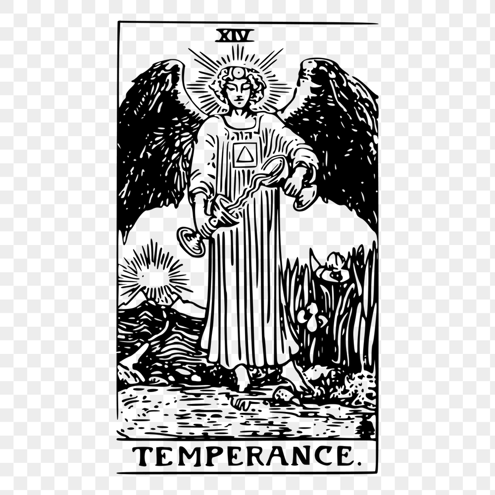 Temperance tarot png card sticker, | Free PNG - rawpixel