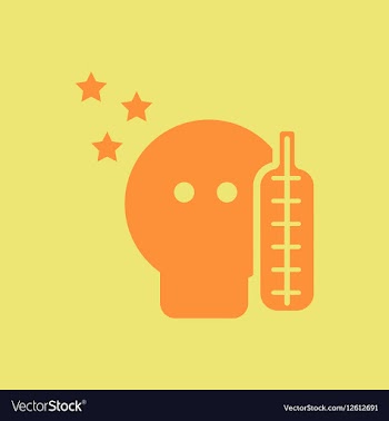 Temperature at night various symptoms of vector image
