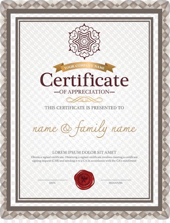 Template Academic certificate Résumé Microsoft Word - European complex pattern border certificate 