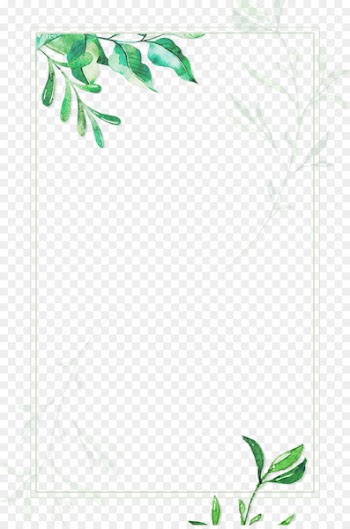 Template Adobe Illustrator Cdr - Hand painted green plant borders 