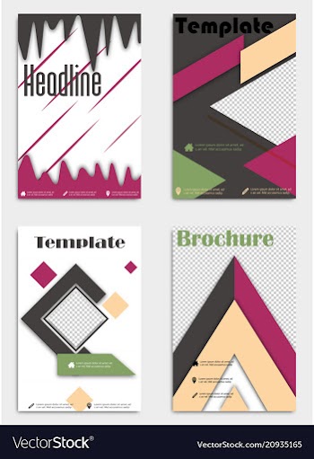 Template design layout brochure geometric vector image