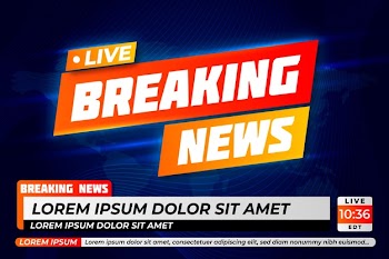 Template design live breaking news Free Vector