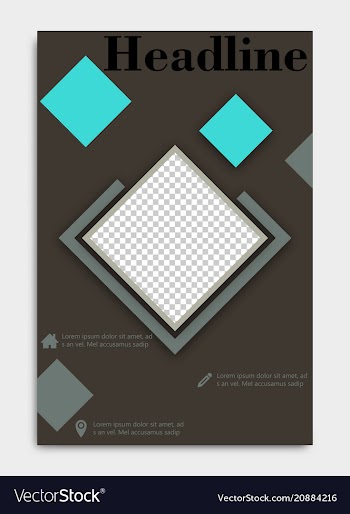 Template flyer black with elements for printing vector image