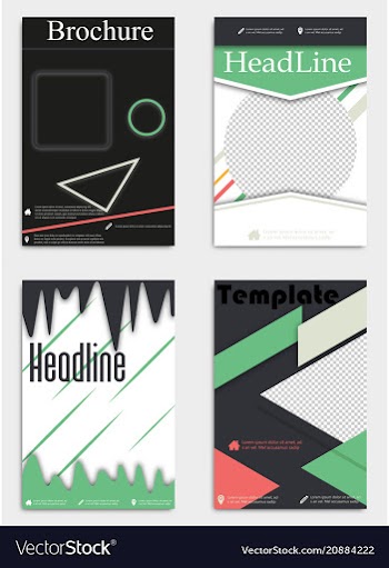 Template flyer black with elements for printing vector image