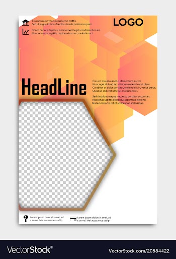 Template flyer black with elements for printing vector image