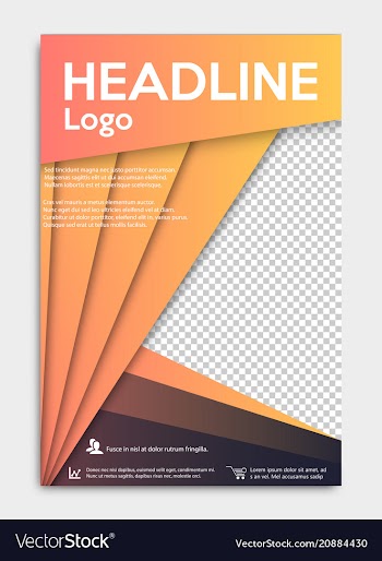 Template flyer black with elements for printing vector image