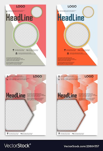 Template flyer black with elements for printing vector image