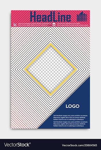 Template flyer black with elements for printing vector image
