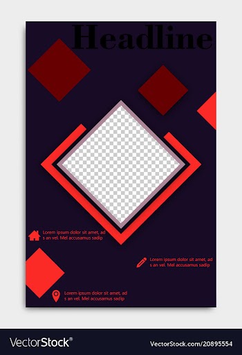 Template flyer black with elements for printing vector image