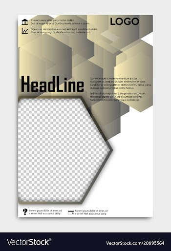 Template flyer black with elements for printing vector image