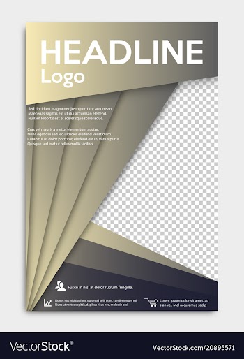 Template flyer black with elements for printing vector image