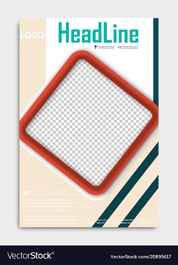 Template flyer black with elements for printing vector image