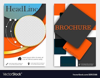 Template flyer black with elements for printing vector image