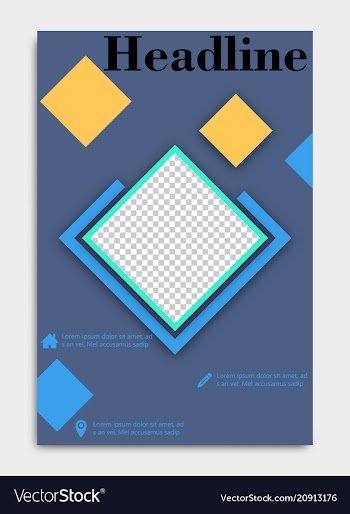 Template flyer black with elements for printing vector image