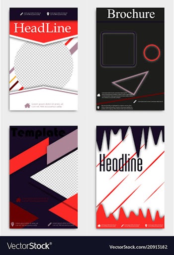 Template flyer black with elements for printing vector image