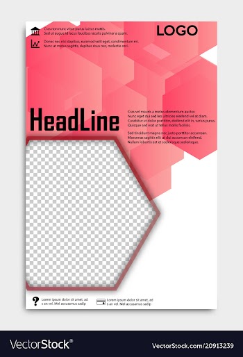 Template flyer black with elements for printing vector image