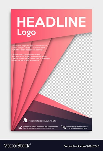 Template flyer black with elements for printing vector image