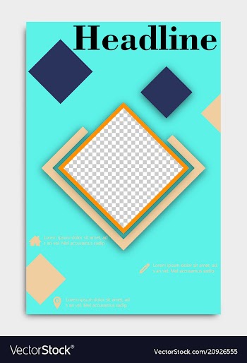 Template flyer black with elements for printing vector image