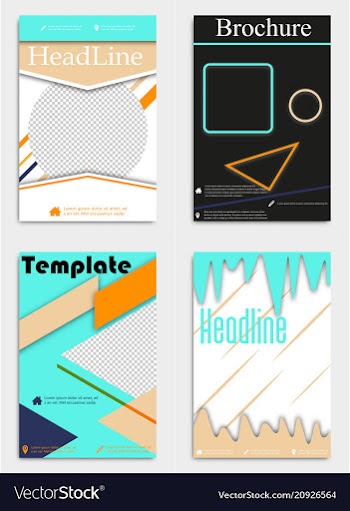 Template flyer black with elements for printing vector image