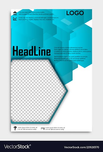 Template flyer black with elements for printing vector image