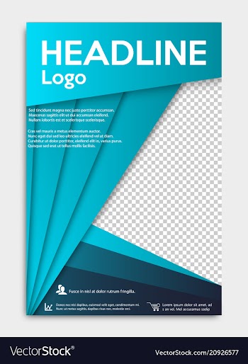 Template flyer black with elements for printing vector image
