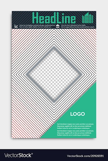 Template flyer black with elements for printing vector image
