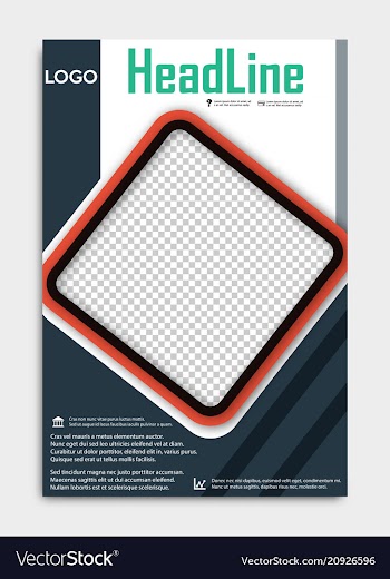 Template flyer black with elements for printing vector image