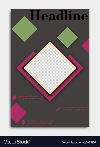 Template flyer black with elements for printing vector image