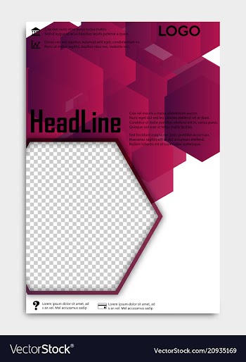 Template flyer black with elements for printing vector image