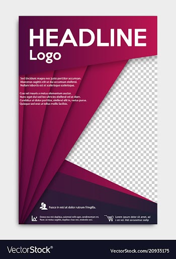 Template flyer black with elements for printing vector image