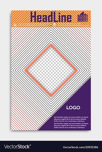 Template flyer black with elements for printing vector image