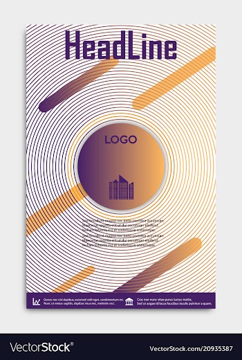 Template flyer black with elements for printing vector image