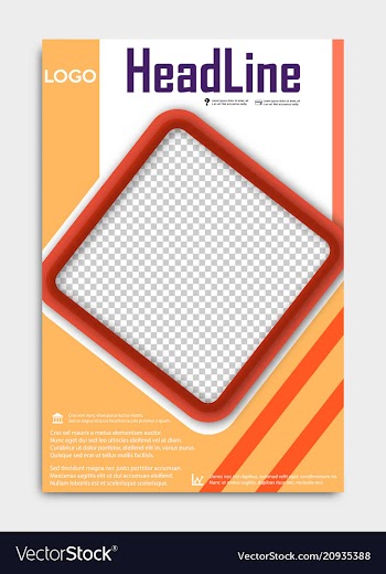 Template flyer black with elements for printing vector image