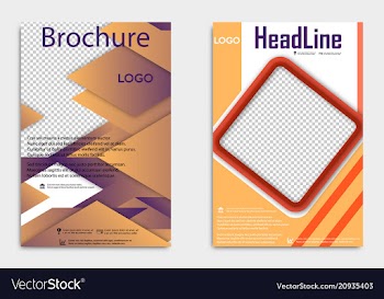 Template flyer black with elements for printing vector image