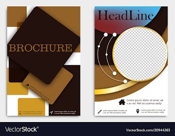 Template flyer black with elements for printing vector image