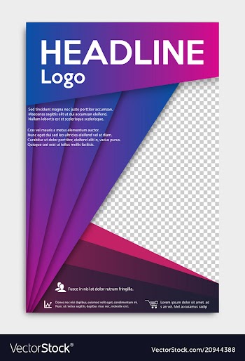 Template flyer black with elements for printing vector image