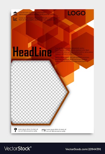 Template flyer black with elements for printing vector image
