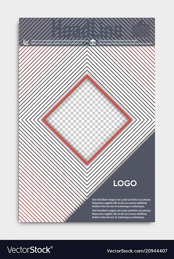 Template flyer black with elements for printing vector image