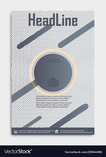 Template flyer black with elements for printing vector image