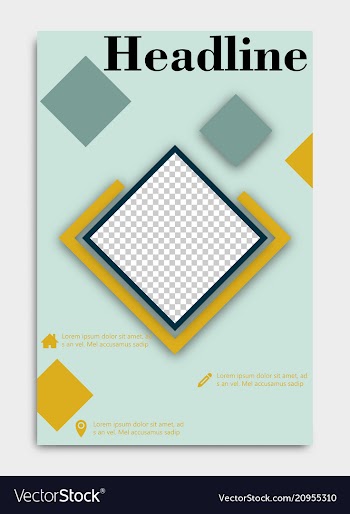Template flyer black with elements for printing vector image